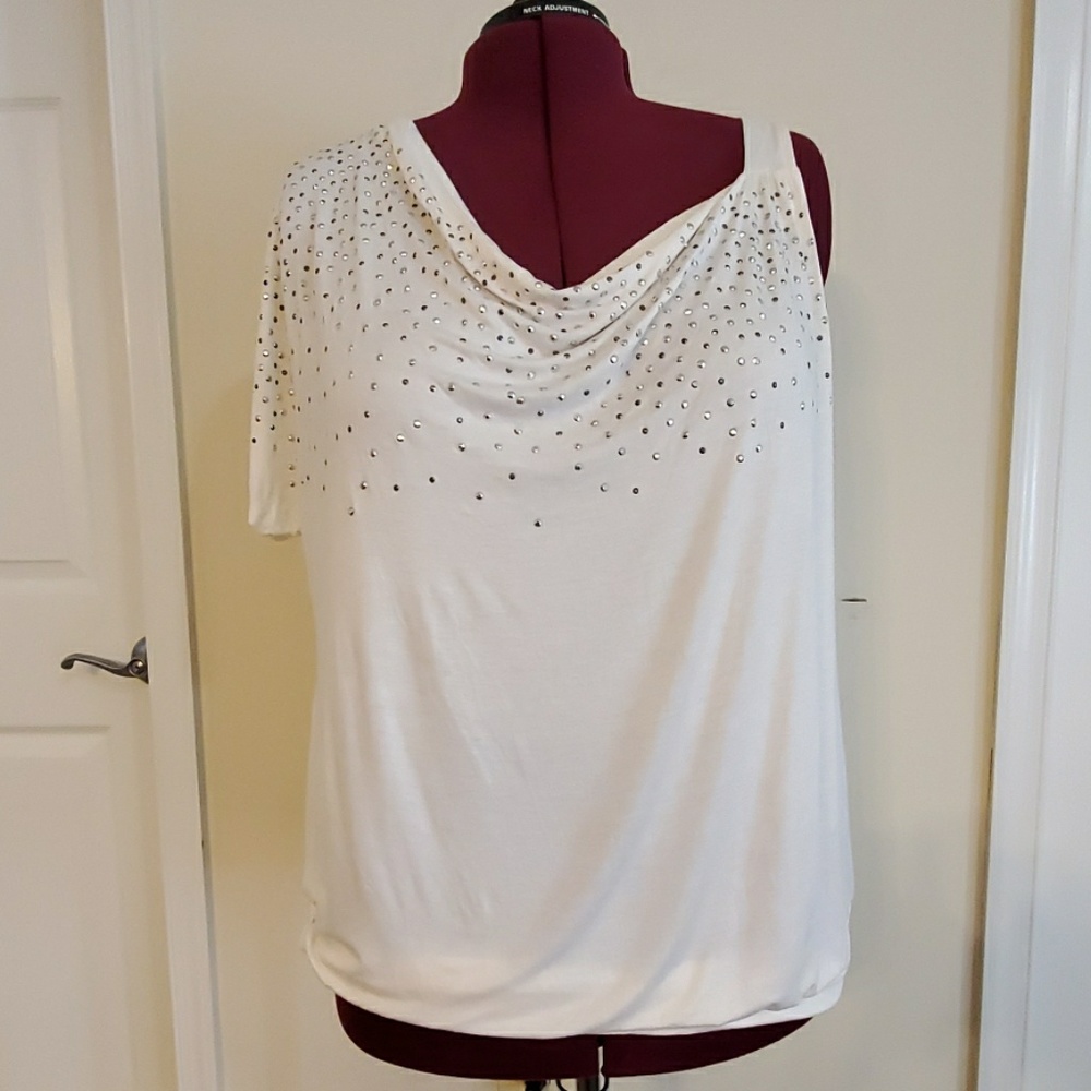 Cream/Off-white One Shoulder Top